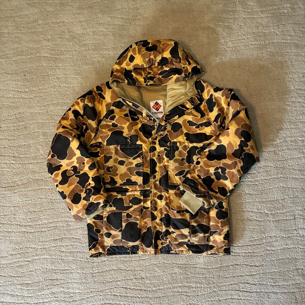 Vintage 80s Columbia Core-Tex Duck Camo Hunting Parka Utility Jacket Gorpcore